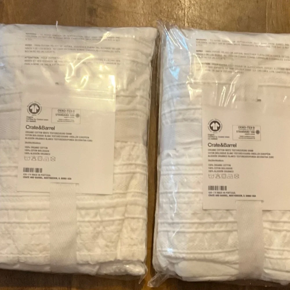 Set of 4 White Organic Cotton Euro Shams - Crate & Barrel